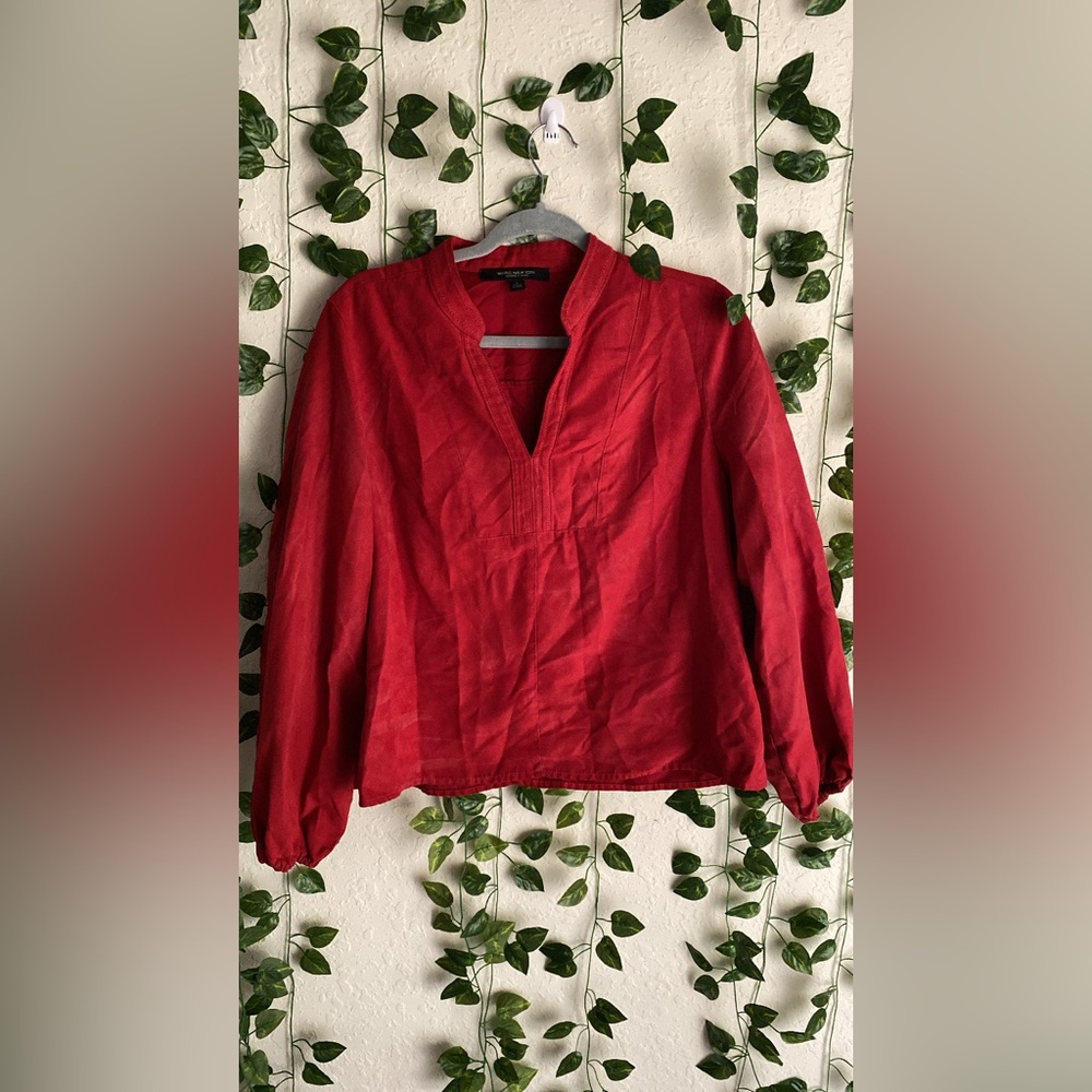 Women's Suede Red Blouse